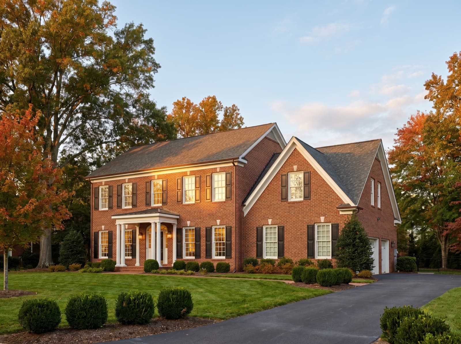 Modern North Carolina home with brick exterior and front porch